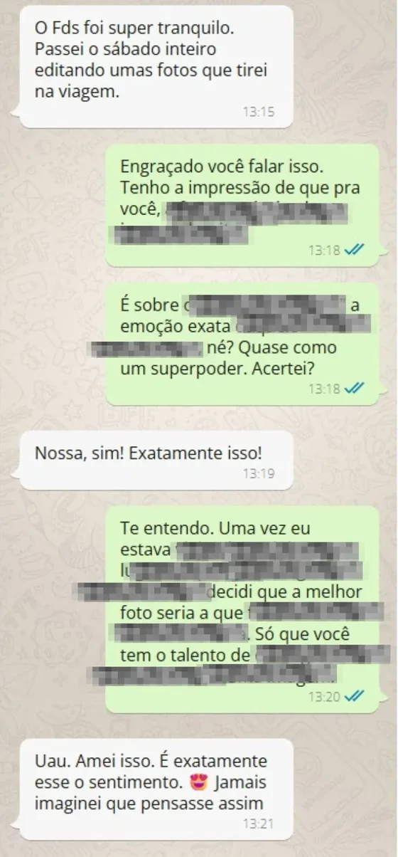Conversa real na fase de Conexão
