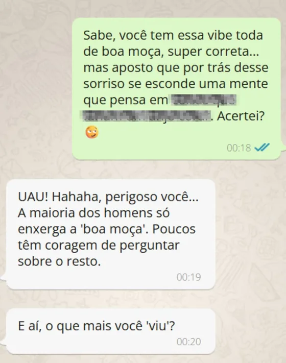 Conversa real na fase de Instinto Sexual